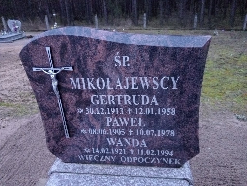 Gertruda Mikołajewska 1913 Czarnków - Grobonet - Wyszukiwarka osób pochowanych