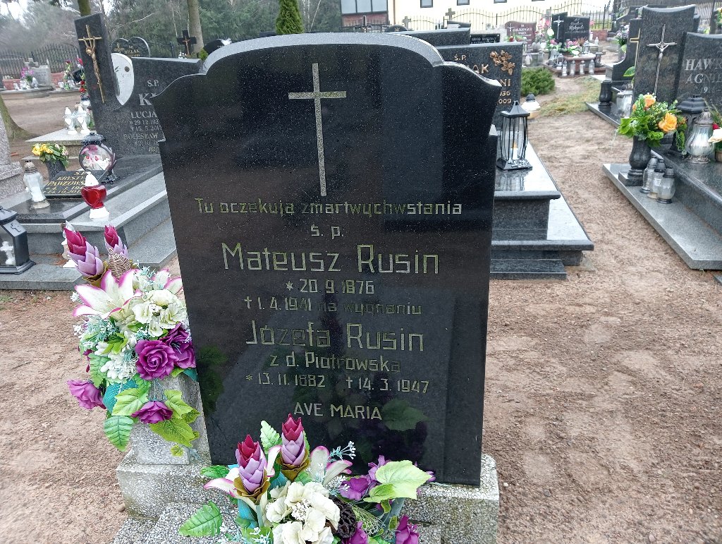 Mateusz Rusin 1876 Czarnków - Grobonet - Wyszukiwarka osób pochowanych